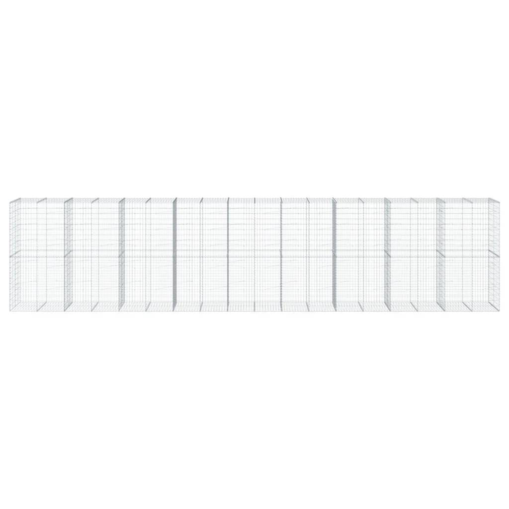 vidaXL Gabion Basket with Cover 900x100x200 cm Galvanised Iron 3