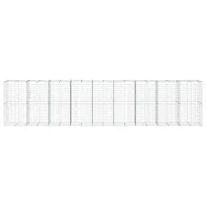 vidaXL Gabion Basket with Cover 900x100x200 cm Galvanised Iron 3
