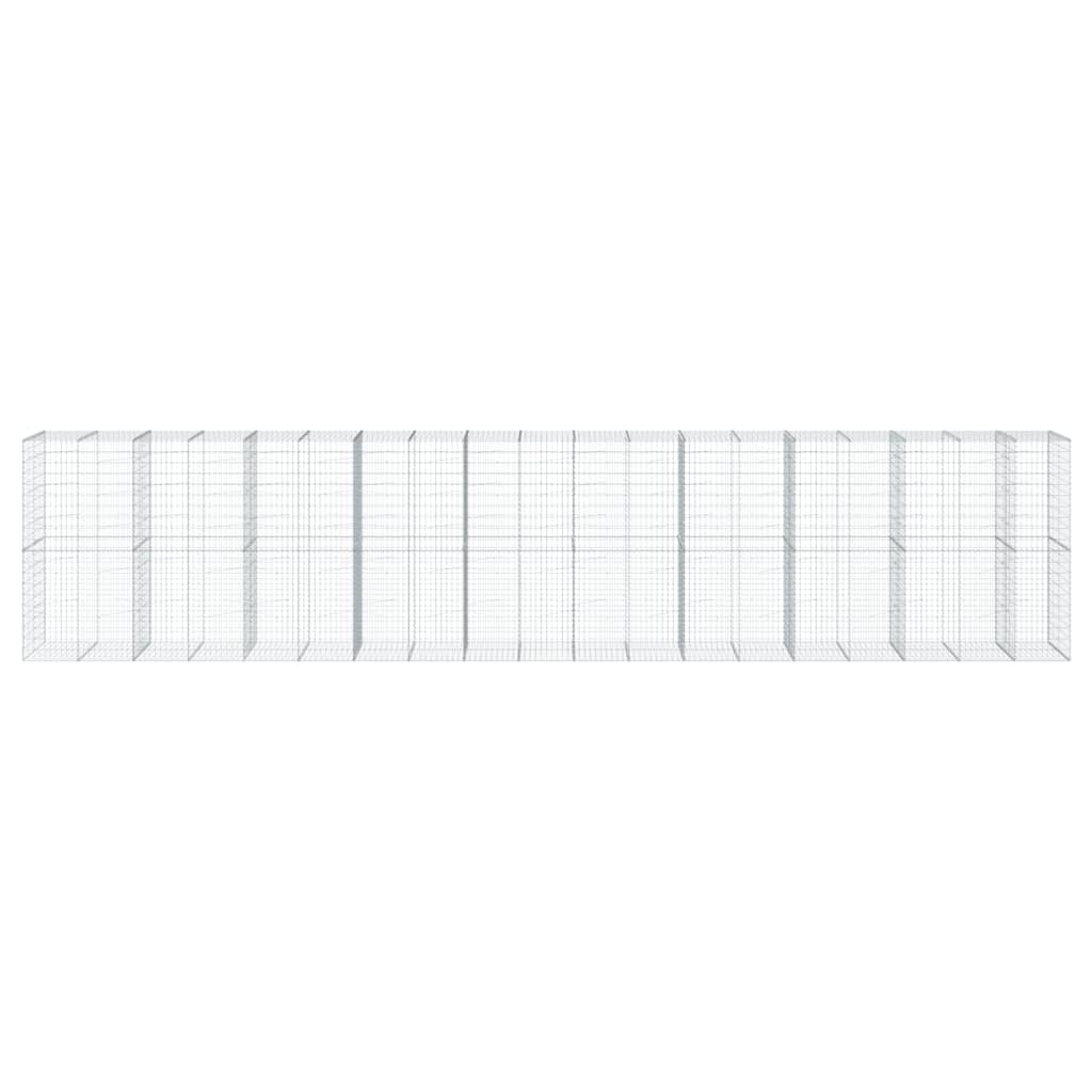 vidaXL Gabion Basket with Cover 950x100x200 cm Galvanised Iron 3