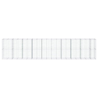 vidaXL Gabion Basket with Cover 950x100x200 cm Galvanised Iron 3