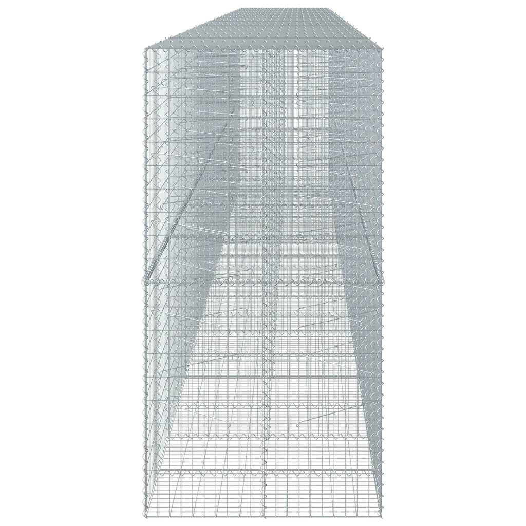 vidaXL Gabion Basket with Cover 950x100x200 cm Galvanised Iron 4