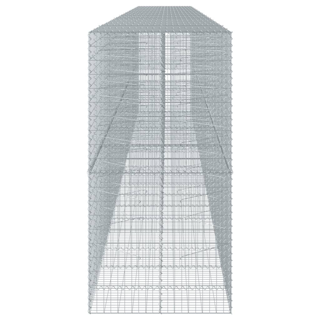 vidaXL Gabion Basket with Cover 1000x100x200 cm Galvanised Iron 4