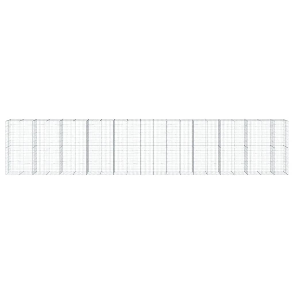vidaXL Gabion Basket with Cover 1050x100x200 cm Galvanised Iron 3