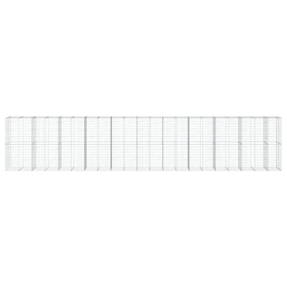 vidaXL Gabion Basket with Cover 1050x100x200 cm Galvanised Iron 3