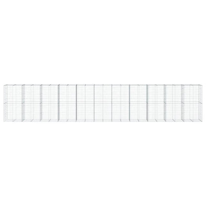 vidaXL Gabion Basket with Cover 1100x100x200 cm Galvanised Iron 3