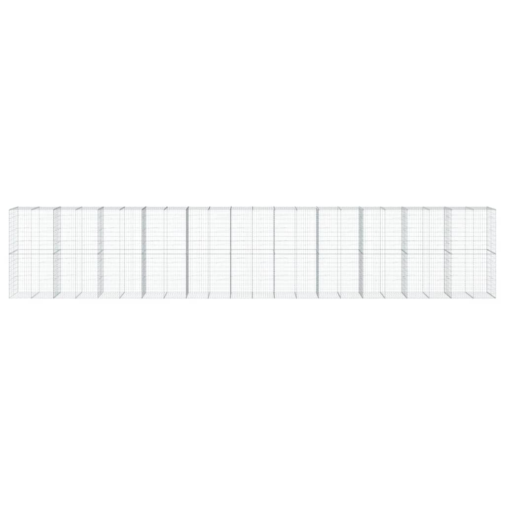 Gabion Basket with Cover Galvanised Iron Depth 100 cm Height 200 cm 1100–1200 cm 1100 cm