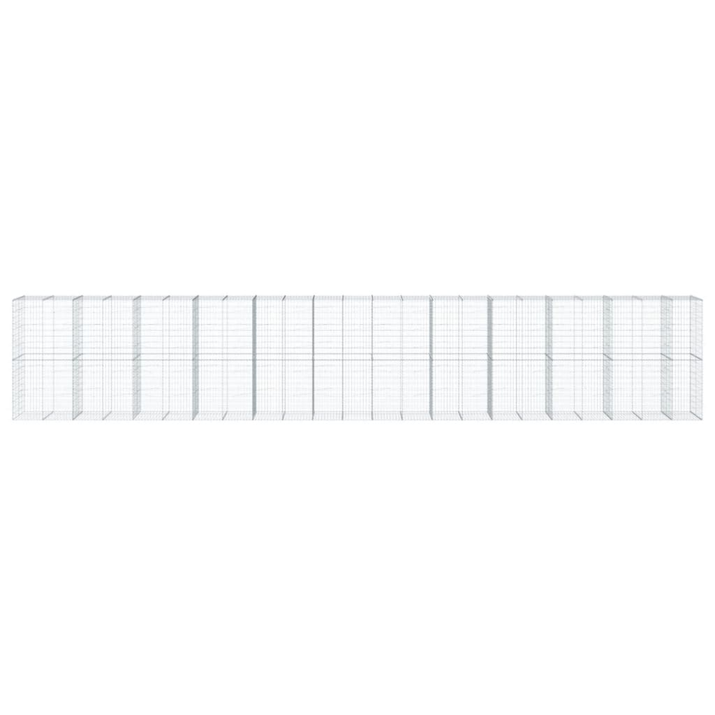 Gabion Basket with Cover Galvanised Iron Depth 100 cm Height 200 cm 1100–1200 cm 1150 cm