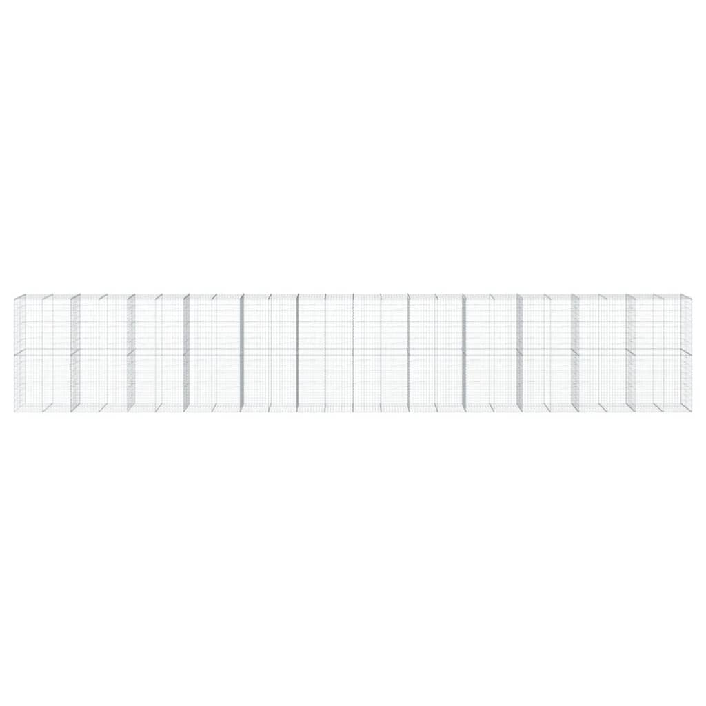 vidaXL Gabion Basket with Cover 1200x100x200 cm Galvanised Iron 3