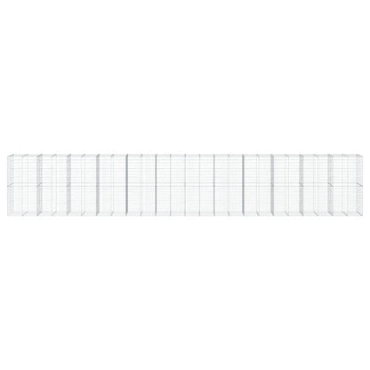 vidaXL Gabion Basket with Cover 1200x100x200 cm Galvanised Iron 3