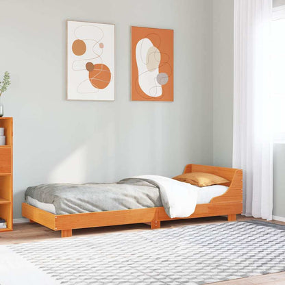 Bed Frame without Mattress Solid Wood Pine Length 190 cm Wax brown 90 cm
