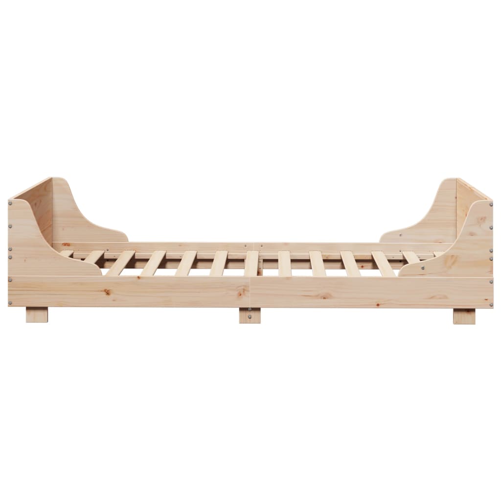 Bed Frame without Mattress Solid Wood Pine Length 190 cm Natural 75 cm