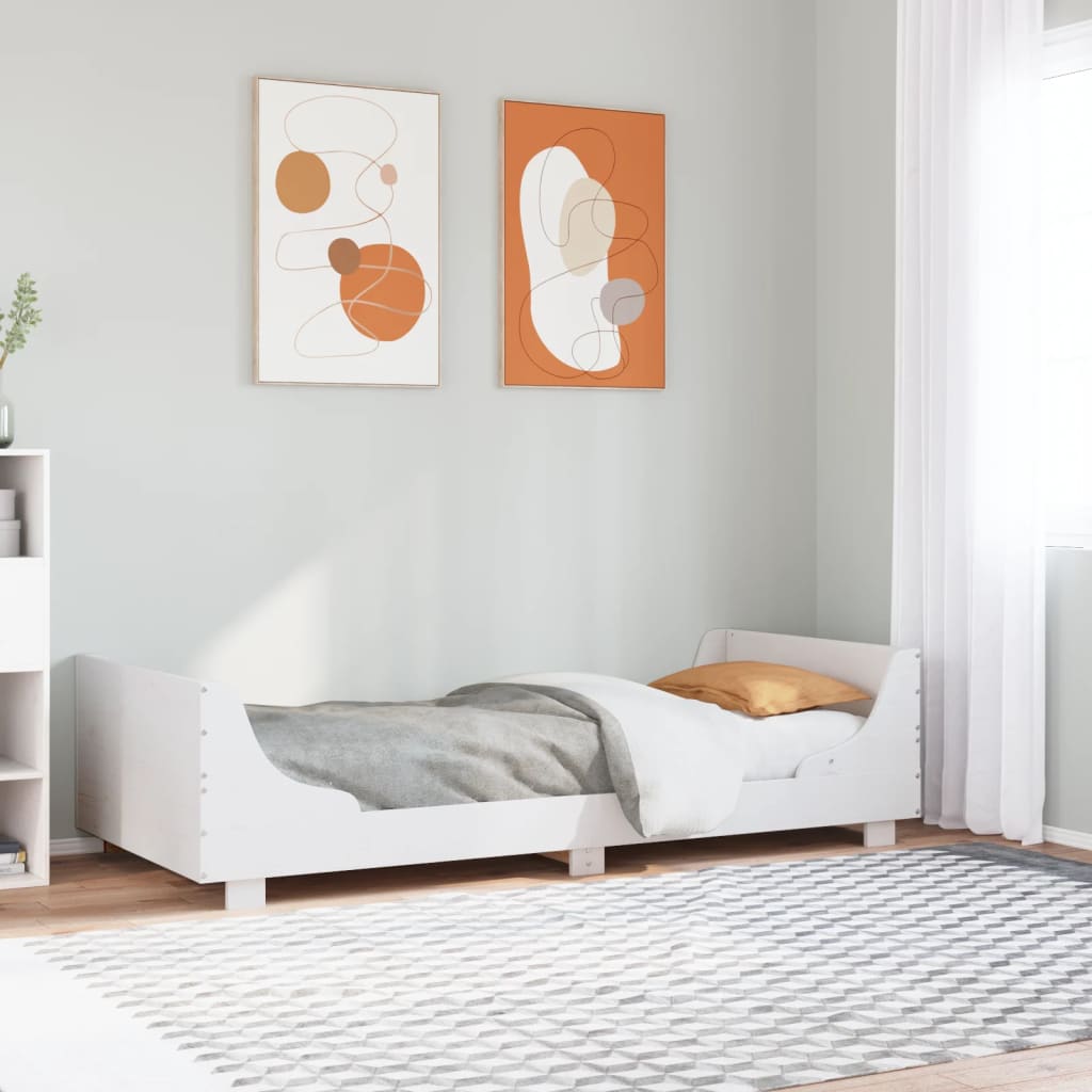 Bed Frame without Mattress Solid Wood Pine Length 190 cm White 75 cm