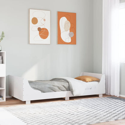Bed Frame without Mattress Solid Wood Pine Length 190 cm White 75 cm