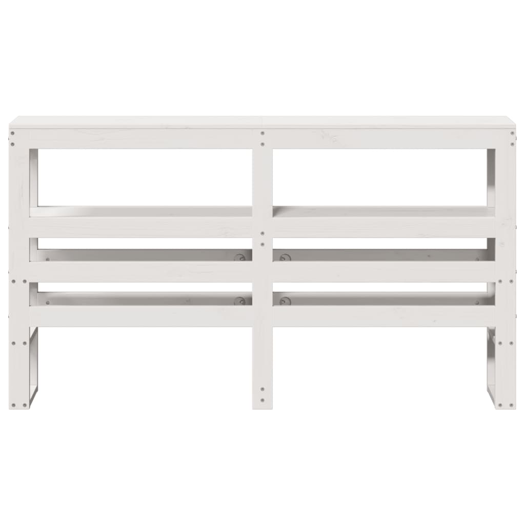 Headboard with Shelves 90 cm Solid Wood Pine White 126 x 19 x 82 cm