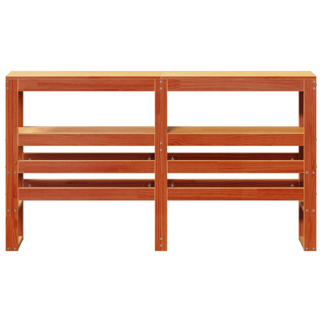Headboard with Shelves 90 cm Solid Wood Pine Wax Brown 126 x 19 x 82 cm