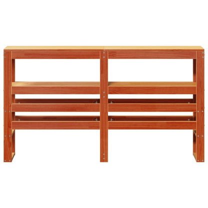 Headboard with Shelves 90 cm Solid Wood Pine Wax Brown 126 x 19 x 82 cm