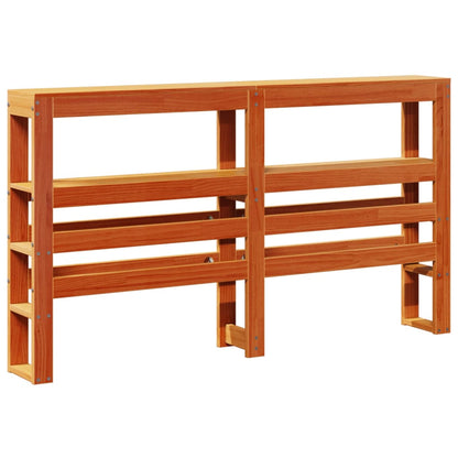 Headboard with Shelves 90 cm Solid Wood Pine Wax Brown 126 x 19 x 82 cm