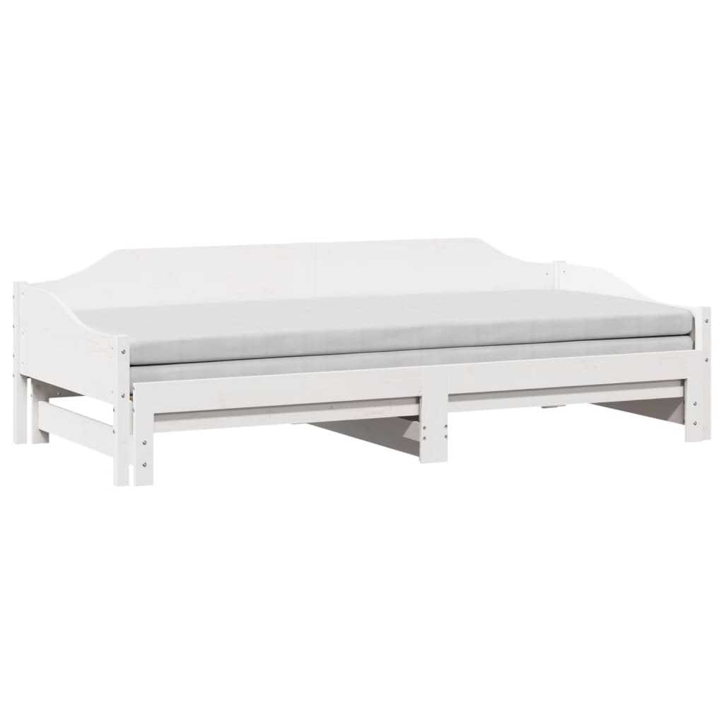 Daybed with Trundle without Mattress Solid Wood White 90 cm 200 cm