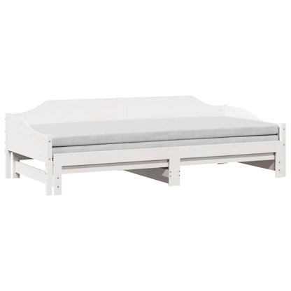 Daybed with Trundle without Mattress Solid Wood White 90 cm 200 cm