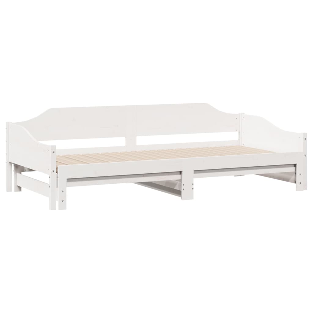 Daybed with Trundle without Mattress Solid Wood White 90 cm 200 cm