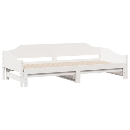 Daybed with Trundle without Mattress Solid Wood White 90 cm 200 cm