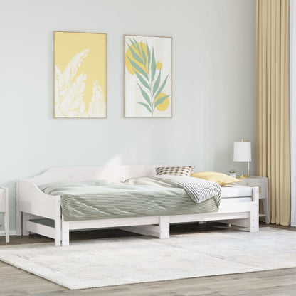 Daybed with Trundle without Mattress Solid Wood White 90 cm 200 cm