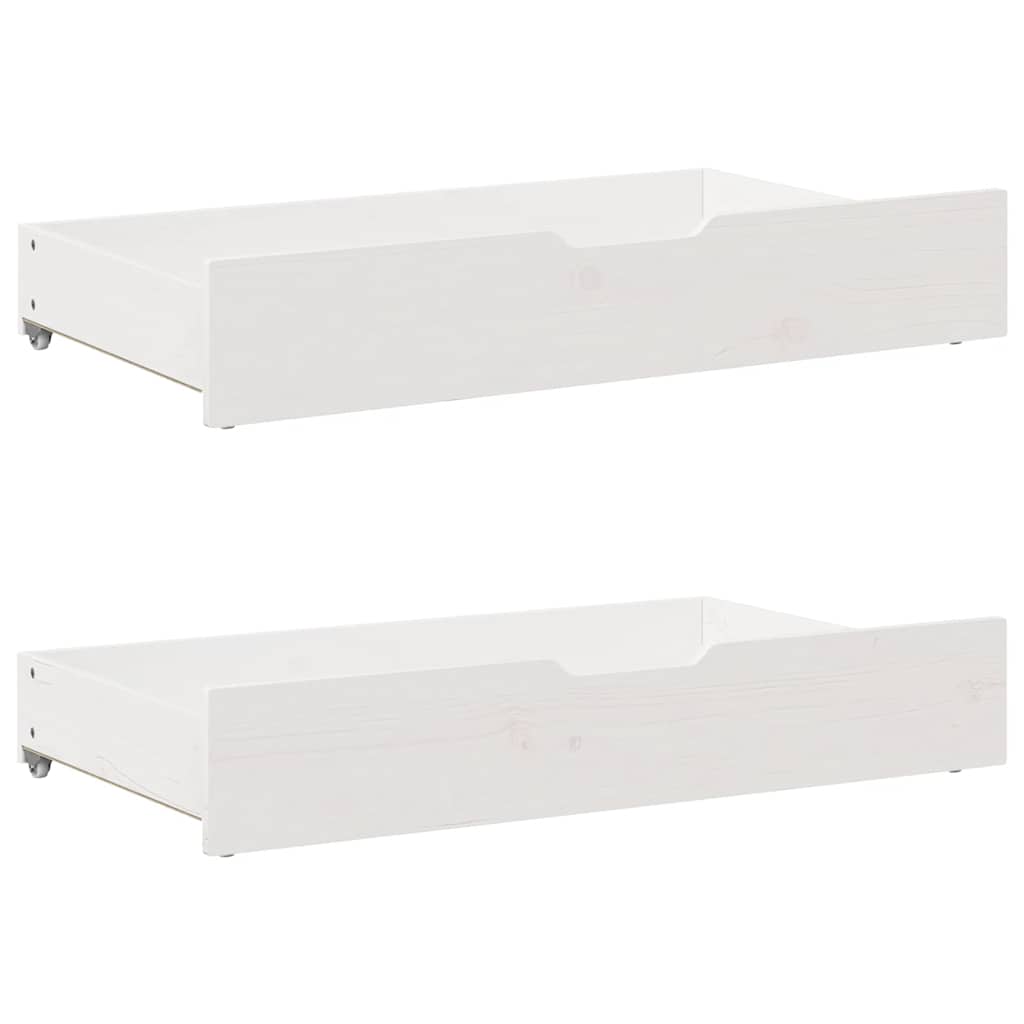 Under-Bed Drawers 2 pcs 95x55x17 cm Solid Wood Pine White 95 x 55 x 16 cm