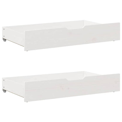 Under-Bed Drawers 2 pcs 95x55x17 cm Solid Wood Pine White 95 x 55 x 16 cm