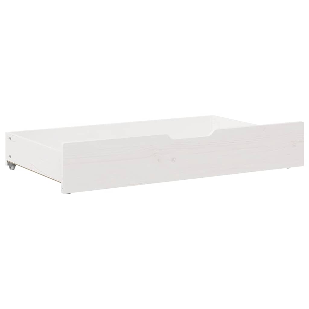 Under-Bed Drawers 2 pcs 95x55x17 cm Solid Wood Pine White 95 x 55 x 16 cm
