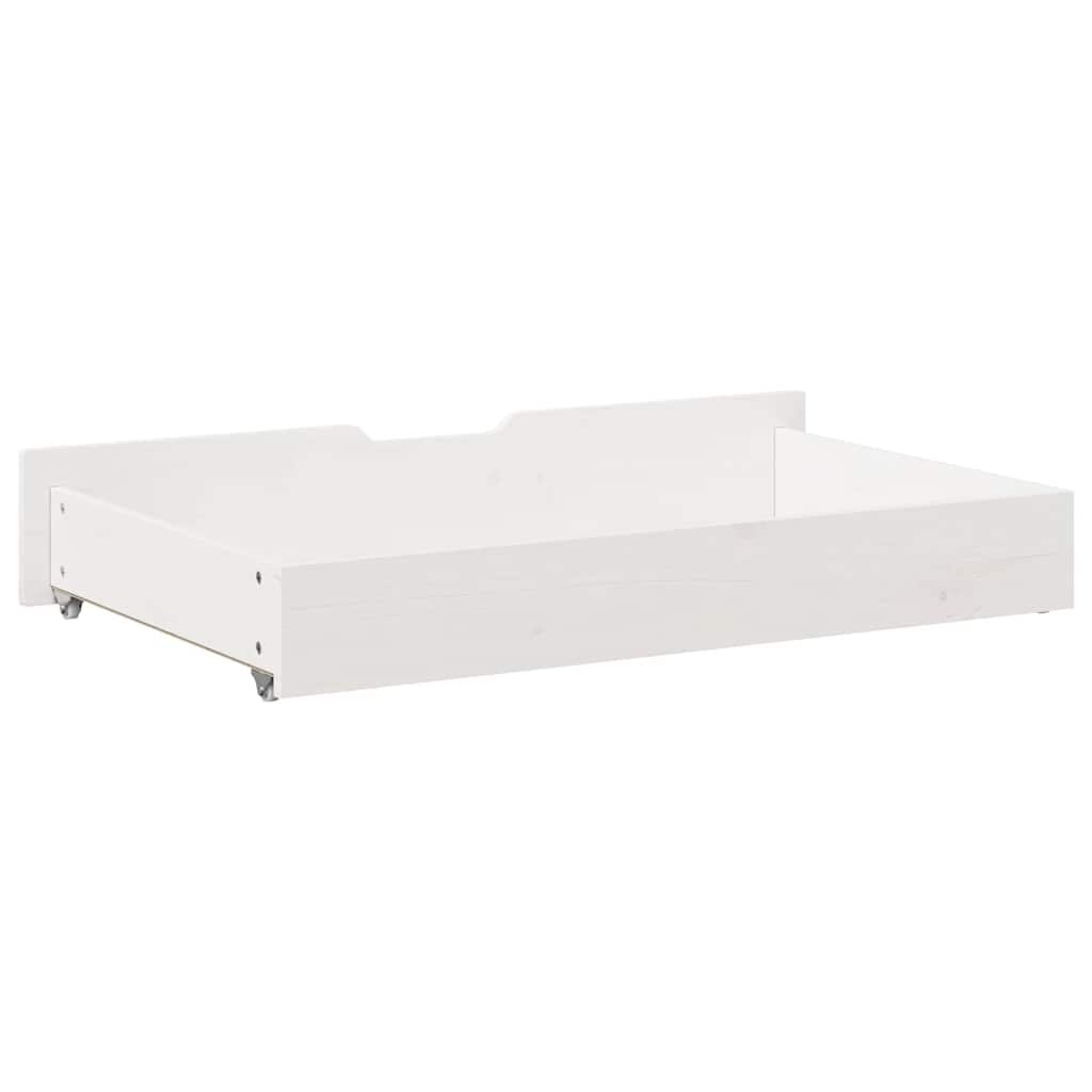Under-Bed Drawers 2 pcs 95x55x17 cm Solid Wood Pine White 95 x 55 x 16 cm