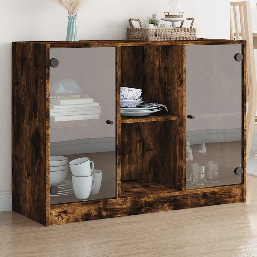 Sideboard 102x37x75,5 cm Engineered Wood Smoked oak 102 cm