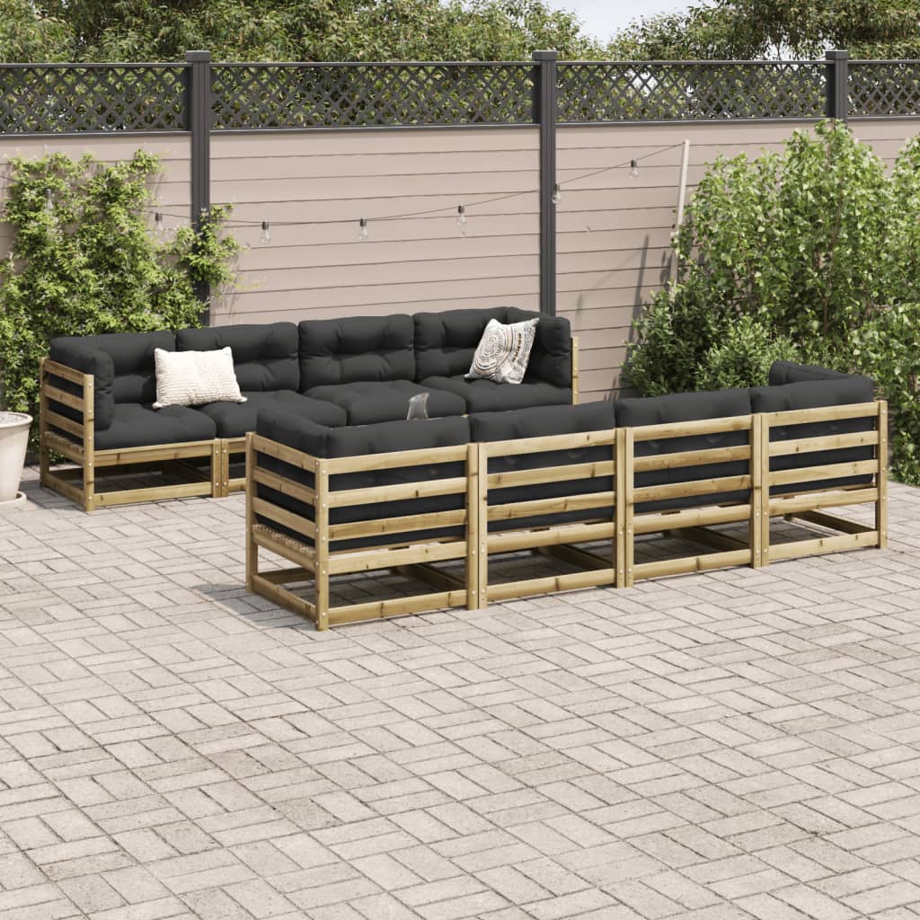 vidaXL 9 Piece Garden Sofa Set Impregnated Wood Pine 3