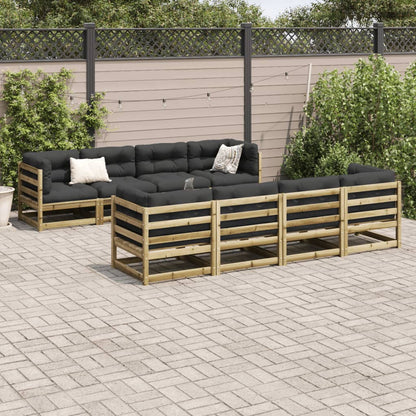 vidaXL 9 Piece Garden Sofa Set Impregnated Wood Pine 3