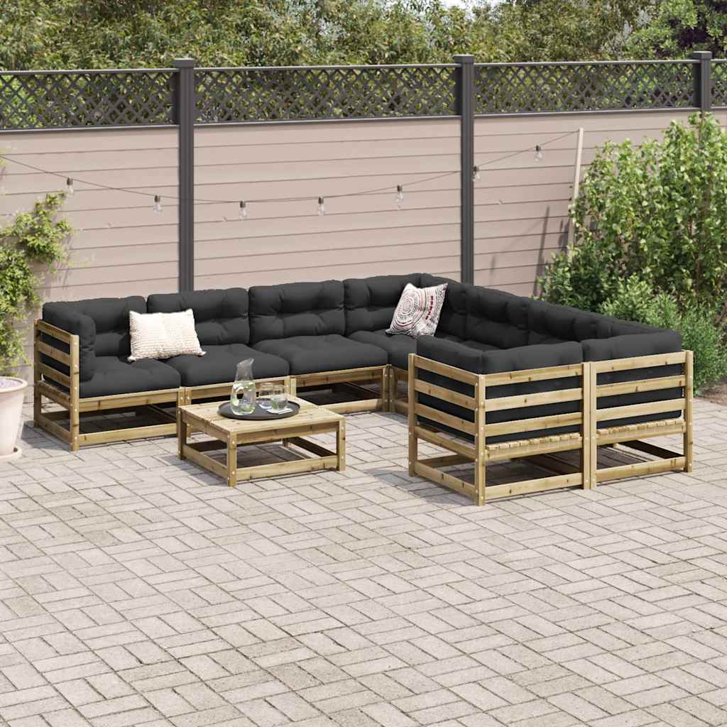 vidaXL 9 Piece Garden Sofa Set Impregnated Wood Pine 3