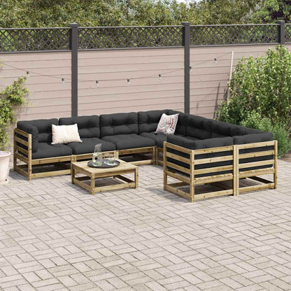vidaXL 9 Piece Garden Sofa Set Impregnated Wood Pine 3