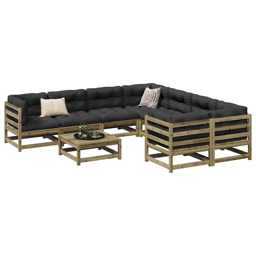 vidaXL 9 Piece Garden Sofa Set Impregnated Wood Pine 1