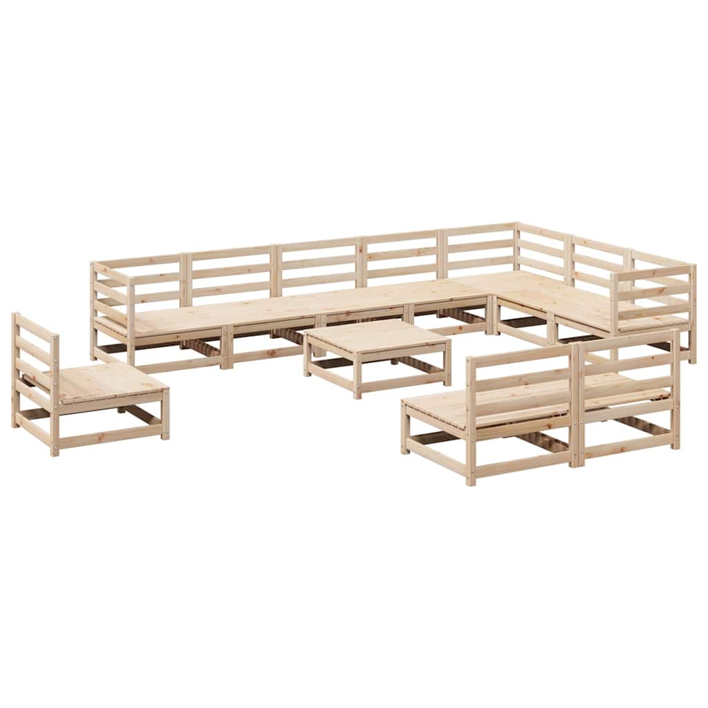 vidaXL 11 Piece Garden Sofa Set Solid Wood Pine 2