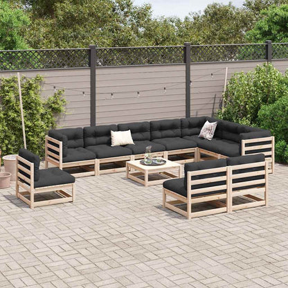 vidaXL 11 Piece Garden Sofa Set Solid Wood Pine 3