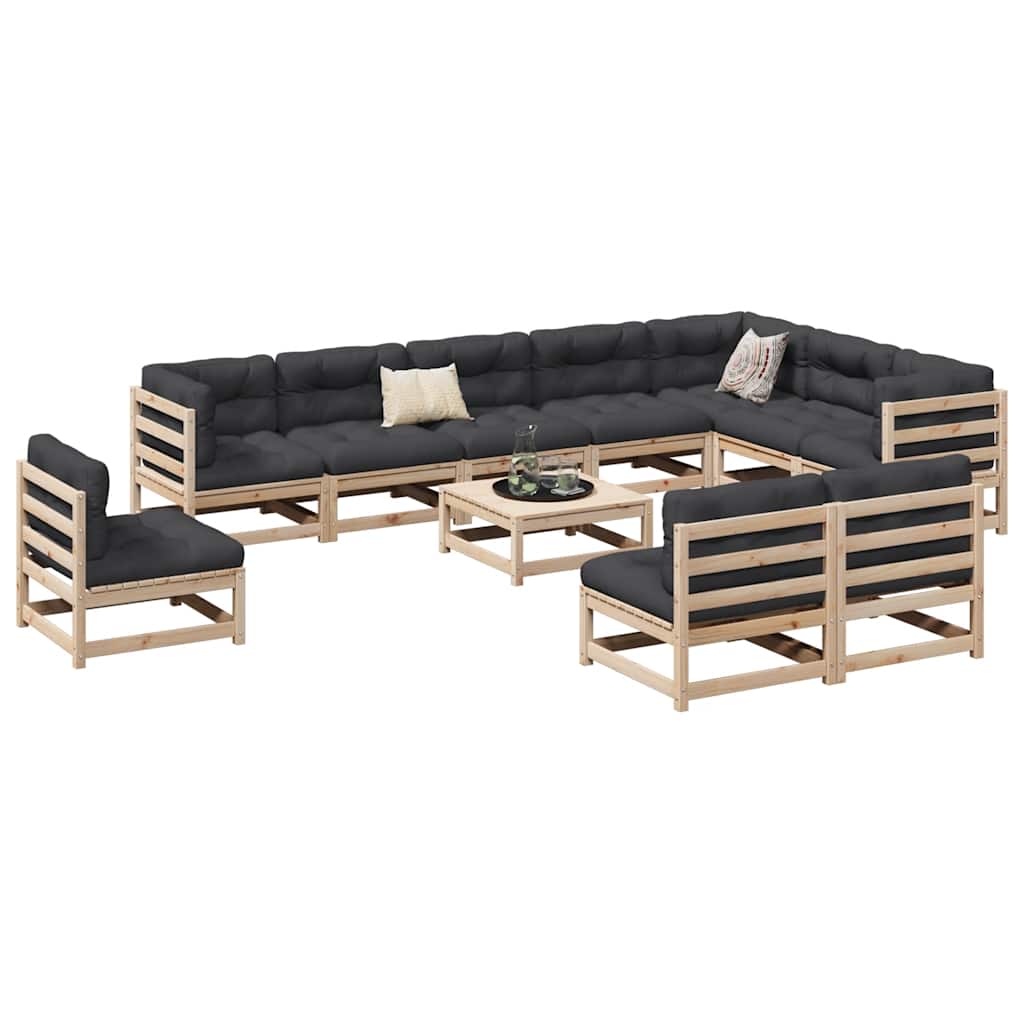 vidaXL 11 Piece Garden Sofa Set Solid Wood Pine 1