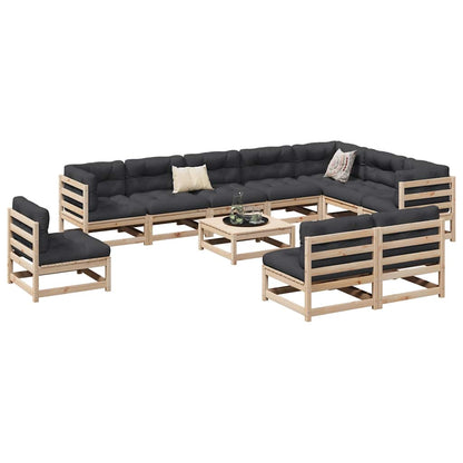 vidaXL 11 Piece Garden Sofa Set Solid Wood Pine 1