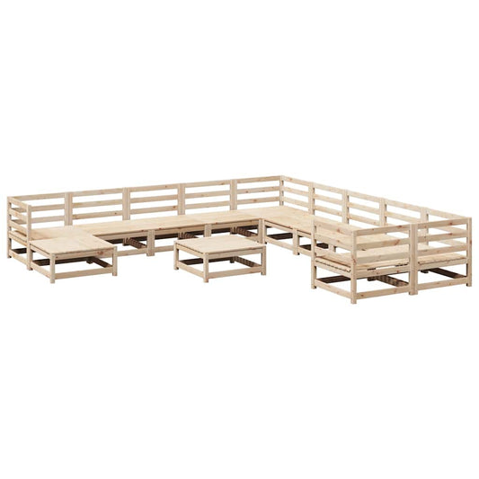 vidaXL 12 Piece Garden Sofa Set Solid Wood Pine 2