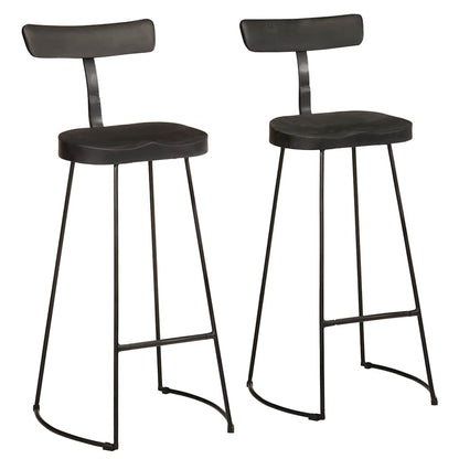 Bar Stools 2 pcs Solid Wood Mango Solid Mango Wood Width 49 cm Black 103 cm