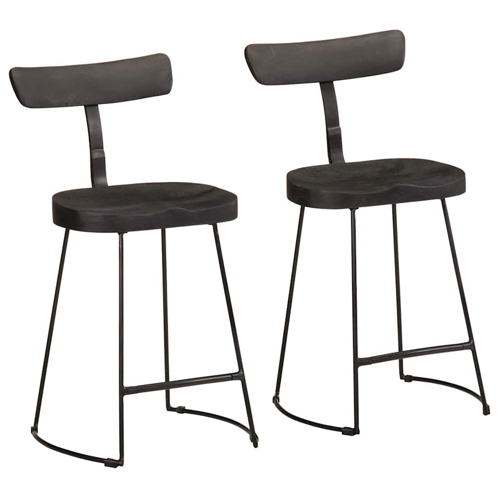 vidaXL Bar Stools 2 pcs Solid Wood Mango Solid Mango Wood Width 49 cm