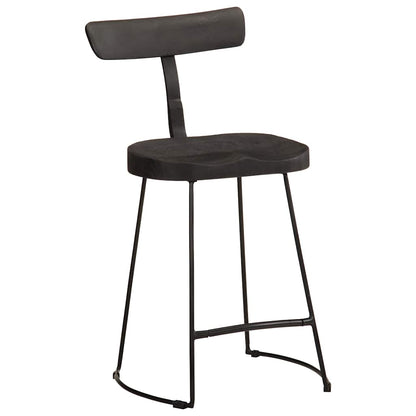 Bar Stools 2 pcs Solid Wood Mango Solid Mango Wood Width 49 cm Black 79 cm