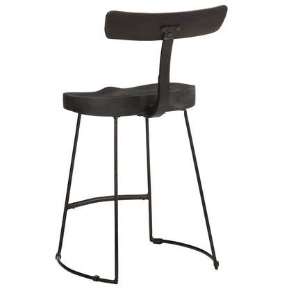 Bar Stools 2 pcs Solid Wood Mango Solid Mango Wood Width 49 cm Black 79 cm
