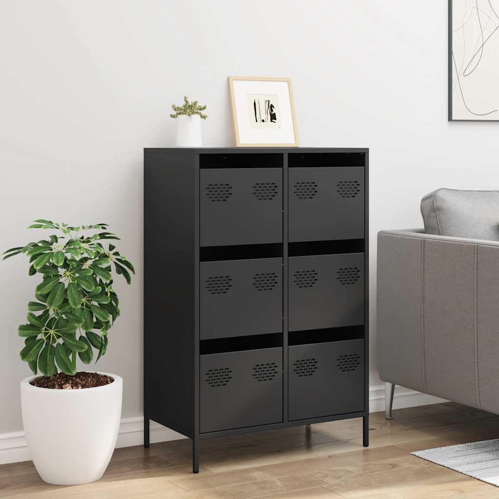 Highboard 68x39x101,5 cm Steel Black