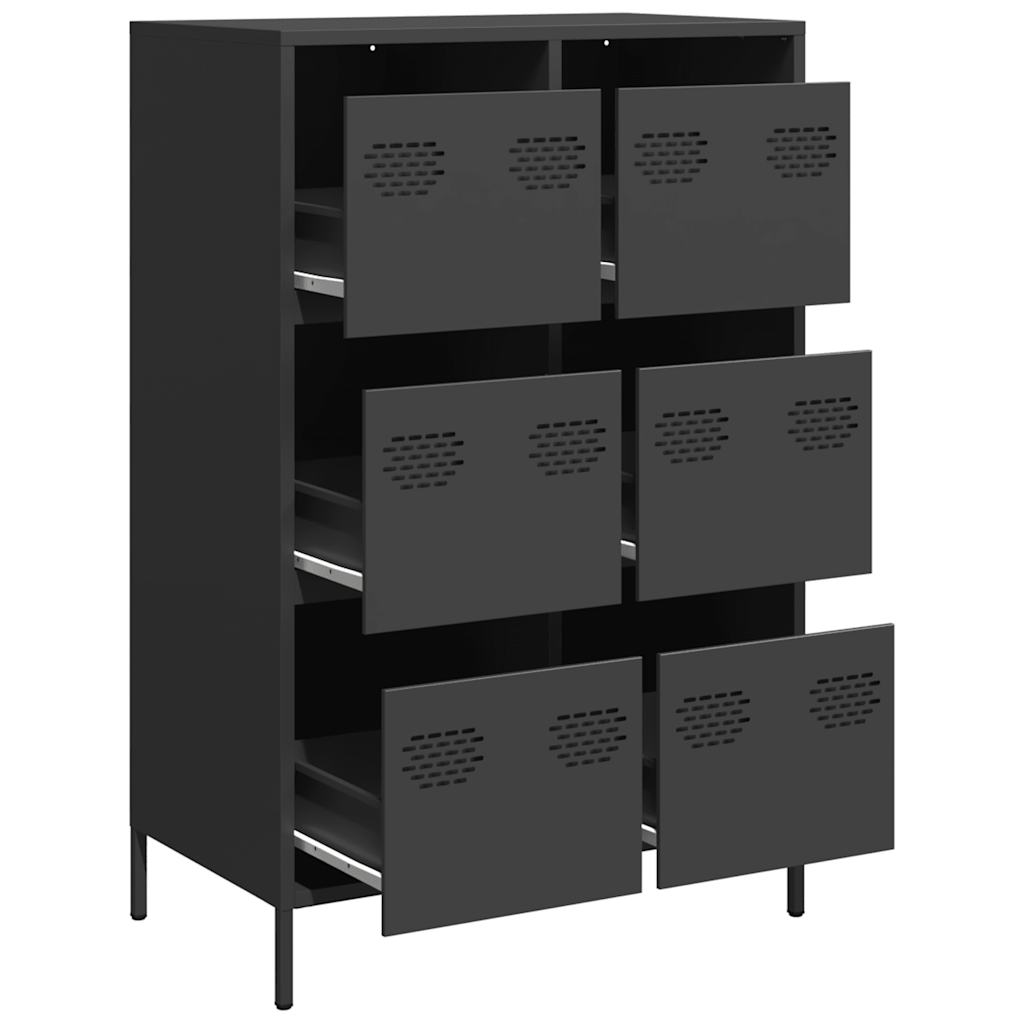 Highboard 68x39x101,5 cm Steel Black