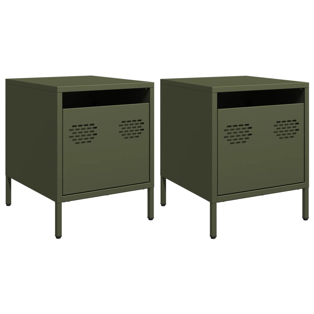 Bedside Cabinet 35x39x43,5 cm Steel Green 2