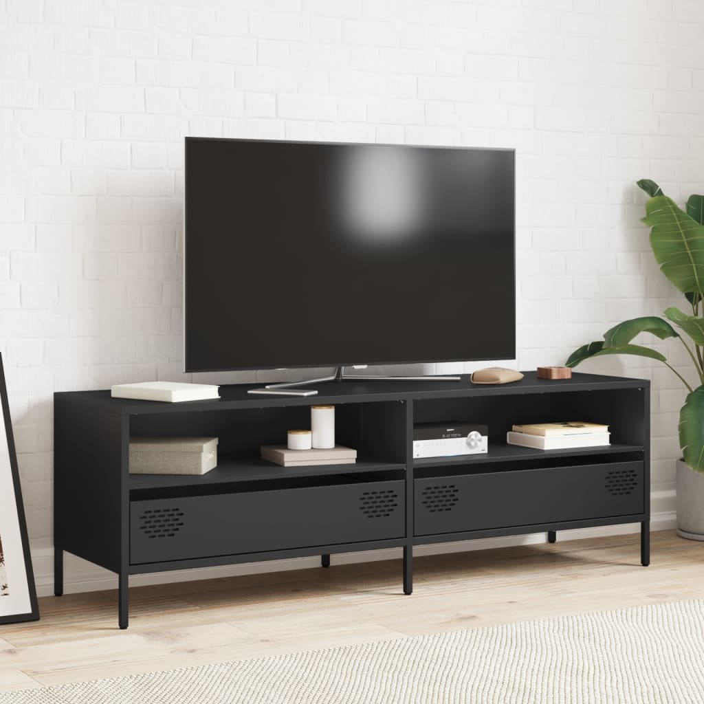 TV Cabinet 202x39x43,5 cm Cold-rolled Steel Black 135 cm