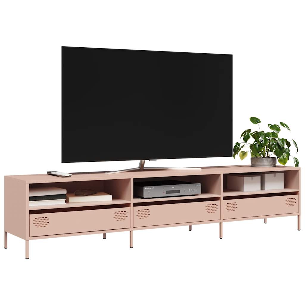 TV Cabinet 202x39x43,5 cm Cold-rolled Steel Pink 202 cm